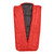 slightly opened up back view of a red shell lightweight down multiple person sleeping bag quilt with a black interior