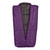 slightly open back view of a purple shell lightweight multiple person sleeping bag quilt with a black interior