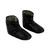 front side view of adjustable black shell lightweight, comfortably warm, synthetic insulated, moisture controlled sock shoe boot with a charcoal grey interior