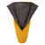 open view of a yellow shell lightweight down sleeping bag quilt with a charcoal grey interior