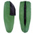 slightly open front and back view of a fern green shell lightweight synthetic sleeping bag quilt with a black interior