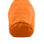 bottom view of a sewn-closed foot box from a burnt orange shell light weight synthetic sleeping bag quilt with a black interior