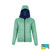 Front view of a men's robins egg blue shell lightweight, warm, wind protection, and, moisture resistant, insulated, jacket with navy liner