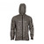 front view of a mens charcoal grey lightweight, packable, wind manageable,  warm temperature shirt jacket