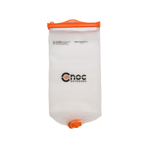front view of a orange branded water filter used to filter, store, and treat backcountry water