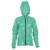 front view of a women's robin egg blue lightweight, packable, wind manageable,  warm temperature shirt jacket