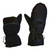 front and back view of the optional flip tops for extra movement from a black shell all weather performance, washable, packable, lightweight, mittens with charcoal liner
