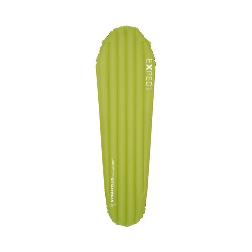 front view of a green lightweight, comfortable, packable sleeping pad used for outdoor adventures