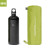 a side-by-side packed comparison of the M/W-length pad next to a black Nalgene bottle