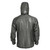 back view of a mens charcoal grey lightweight, packable, wind manageable,  warm temperature shirt jacket